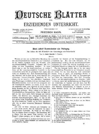 Emil Adolf Rossmässler als Pädagog : aus Anlass der 100. Wiederkehr des Geburtstages von Rossmässler ; (Schluss)