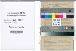 Entnazifizierung Maria Fingerhut , geb. 25.04.1893 ()