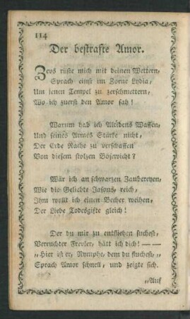 Der bestrafte Amor.