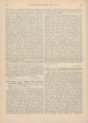 399-400 [Rezension] Lichtenberger, F., History of German theology in the nineteenth century