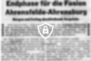 Endphase für die Fusion Ahrensfelde-Ahrensburg