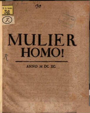 Mulier homo!