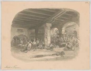 Bauernfeind, Gustav; Italien; Österreich; Schweiz; Studien- und Reiseskizzen - Markt in Luzern, Schweiz (Perspektive)