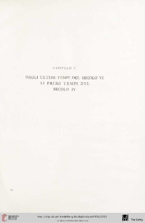 Capitolo V: Dagli ultimi tempi del secolo VI ai primi tempi del secolo IV