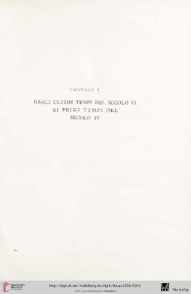 Capitolo V: Dagli ultimi tempi del secolo VI ai primi tempi del secolo IV