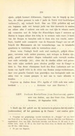 LXIV. Jochem Roeloffsen (van Deutecom), gouverneur van Ambon, aan den Gouv.-Gen. Hendrik Brouwer, 19 September 1635