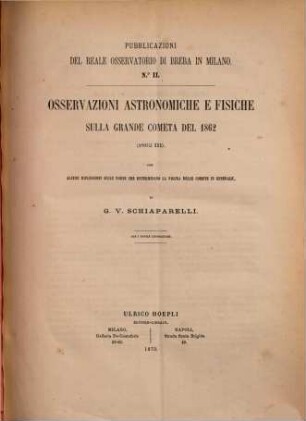 Pubblicazioni del Reale Osservatorio Astronomico di Brera in Milano. II