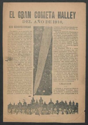 El gran cometa Halley del año de 1910