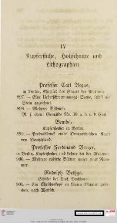 IV. Kupferstiche, Holzschnitte und Lithographien