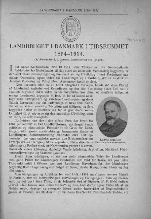 Landbruget i Danmark i tidsrummet 1864 - 1914