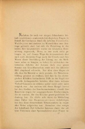 Ueber einen Fall von Mammacarcinom mit Knochenmetastasen ...
