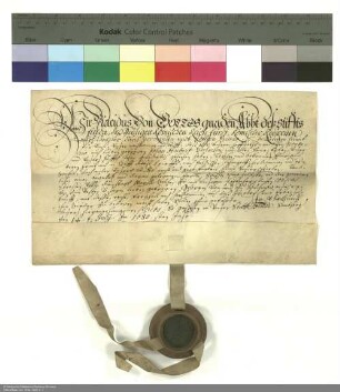Lehenbrief des Placidus [von Droste], Abt von Fulda, für Johann Hubert Gerlach über einen Bauplatz und Garten in Fulda