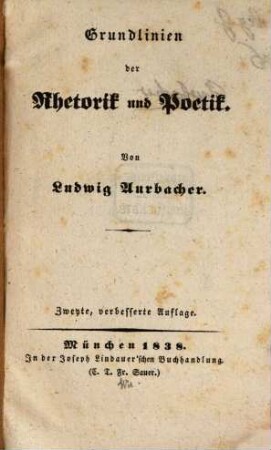 Grundlinien der Rhetorik und Poetik