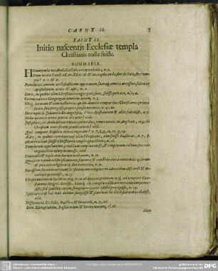 Caput II. Initio nascentis Ecclesiae templa Christianis nulla fuisse