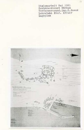 Seebäderdienst Hörnum (Diplomarbeit bei Willy Kreuer): Lageplan 1:500