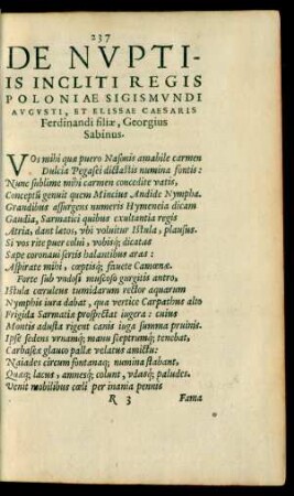 De Nuptiis Incliti Regis Poloniae Sigismundi Augusti ....