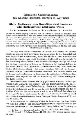 Seismische Untersuchungen des Geophysikalischen Instituts in Göttingen