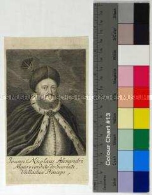 Porträt des Schriftstellers, Philosophen und Theologen Nikolaos Maurokordatos Fürst der Moldau und der Walachei sowie Dragoman der Pforte