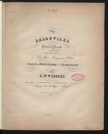 Livr. I: Quatre Krakowiaks Pour Le Piano