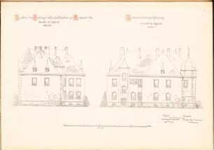 Amtsgericht, Kempen: Ansichten der Hofseite im Süden und Osten 1:100