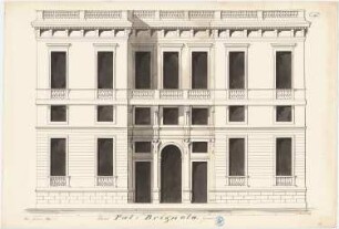 Palazzo Brignola, Genua: Fassadenansicht, Maßstab in Pariser Fuß