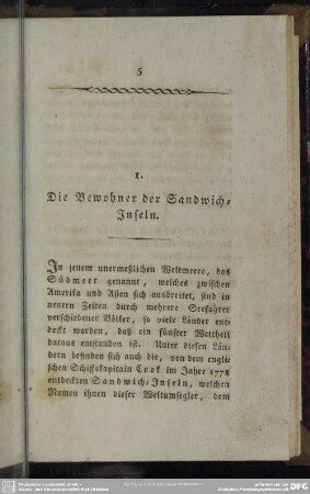 1. Die Bewohner der Sandwich-Inseln