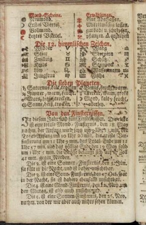 Mond-Scheine - Von den Finsternissen.