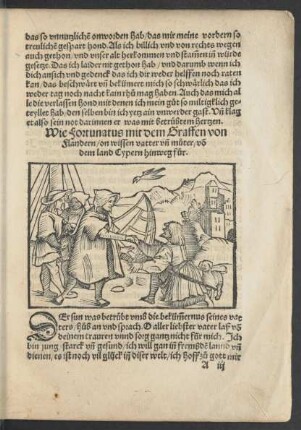 Wie Fortunatus mit dem Graffen von Flandern/ on wissen vatter und muter/ ... hinweg fur.