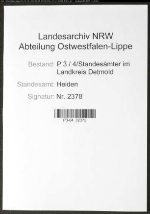 Sterberegister Standesamt Heiden