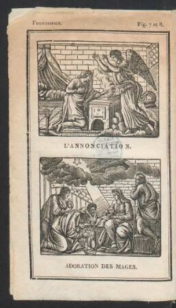 Tafel: L'annonciation. Adoration des mages.