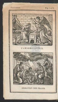 Tafel: L'annonciation. Adoration des mages.