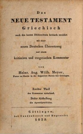 Kritisch exegetisches Handbuch über die Apostelgeschichte