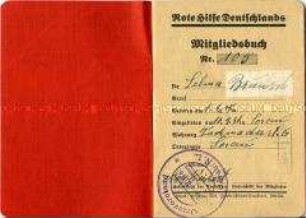 Mitgliedsausweis der Roten Hilfe Deutschlands
