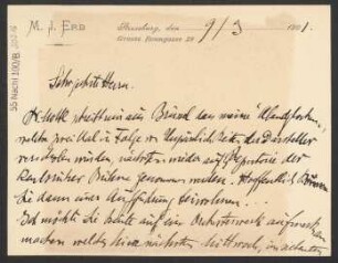 Brief an B. Schott's Söhne : 09.03.1901