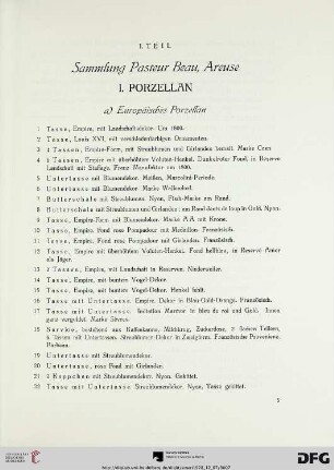 I. Porzellan (Nr. 1-152)
