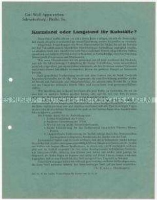 Aufstellung von Kuhställen