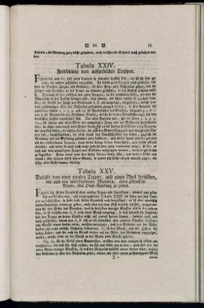 Tabula XXV. Bericht von einer ovalen Treppe, und einen Theil derselben, wie auch von unterschiedenen Manieren, einen gedruckten Bogen, oder Oval-Rundung zu ziehen.