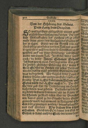 CCIX. Von der Erhörung des Gebets. Dein Herz dein Prophet.