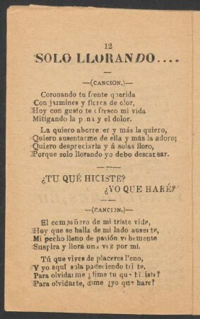 ¿Tu qué hiciste? ¿Yo que haré? : (Canción.)
