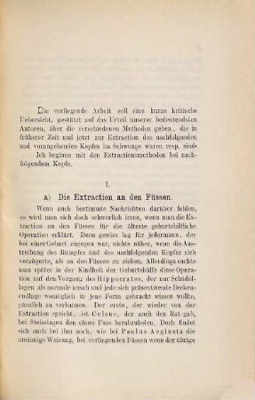 Ueber die verschiedenen Extractions-Methoden bei nachfolgendem und vorangehendem Kopfe