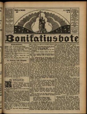 Erste Ausgabe vom Sonntag, den 06. November 1927.