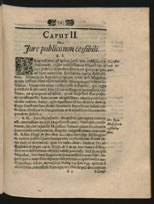 Caput II. De Iure publico non cessibili.