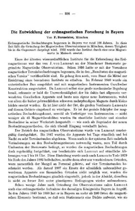 Die Entwicklung der erdmagnetischen Forschung in Bayern