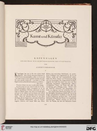 Kopenhagen, [1]: ein Beitrag zur Kunstgeschichte des Stadtbaues