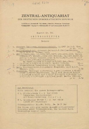 Nr. 581: Zeitschriften Technik