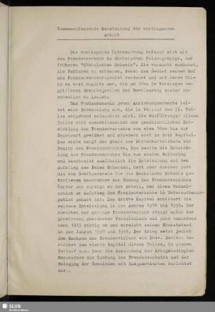 Zusammenfassende Darstellung der vorliegenden Arbeit