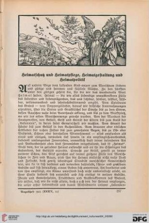 34: Heimatschutz und Heimatpflege, Heimatgestaltung und Heimatpolitik