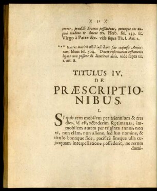 Titulus IV. De Praescriptionibus