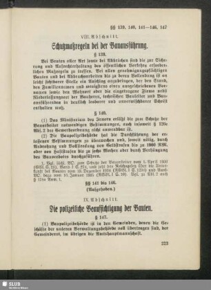 XI. Abschnitt. Die polizeiliche Beaufsichtigung der Bauten