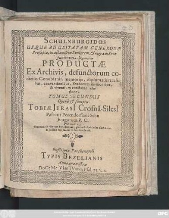 2: Usque Ad Usitatam Generosae Prosapiae, in albam sive Seniorem, & nigram Sive Iuniorem, dichotomian Productae ...